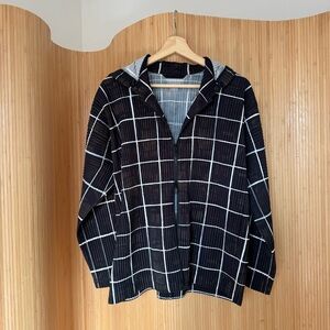 Issey Miyake pleated zip up hoodie